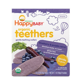 Happy Baby Teethers Teething Wafers Blueberry & Purple Carrot (6x1.7