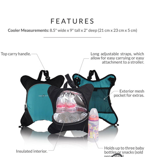 Obersee Travel Baby Bottle Cooler Bag | Attachment for Obersee Diaper